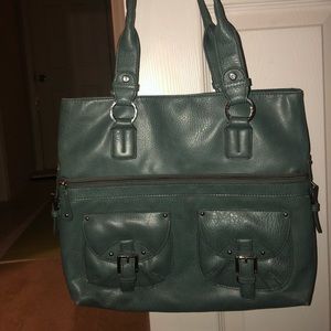 Vintage Liz Claiborne green tote bag